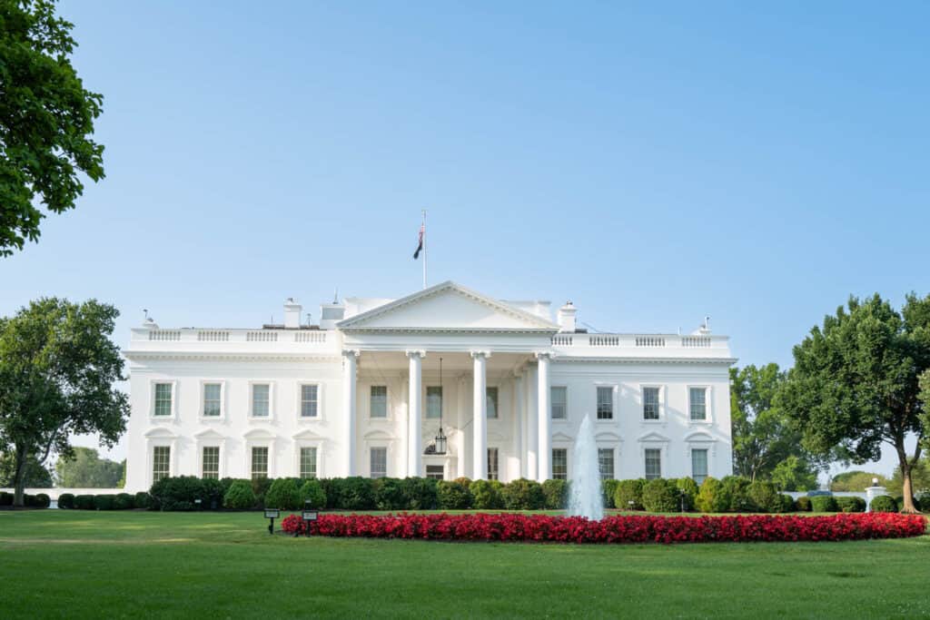 The exterior of the White House in Washington DC