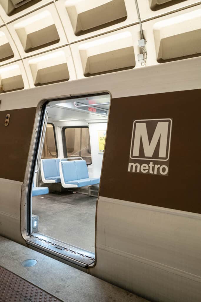 The Metro train in Washington DC