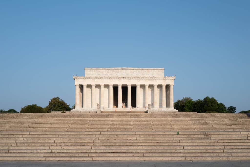 The Lincoln Memorial steps in Washington DC