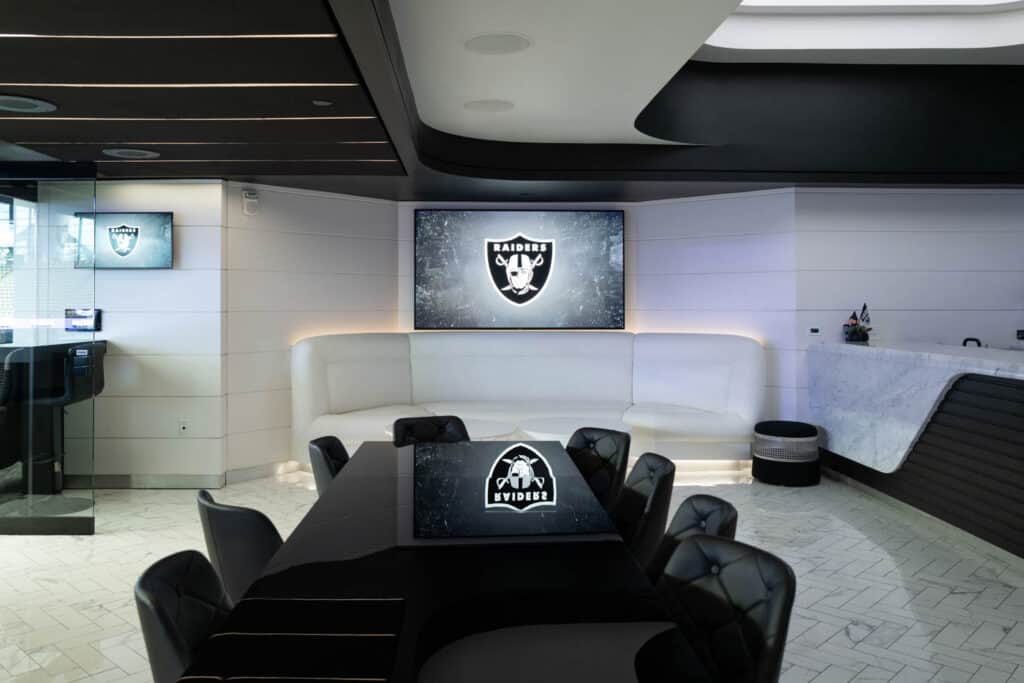 Inside the Raiders football team's owner's Suite on an Allegiant Stadium tour in Las Vegas