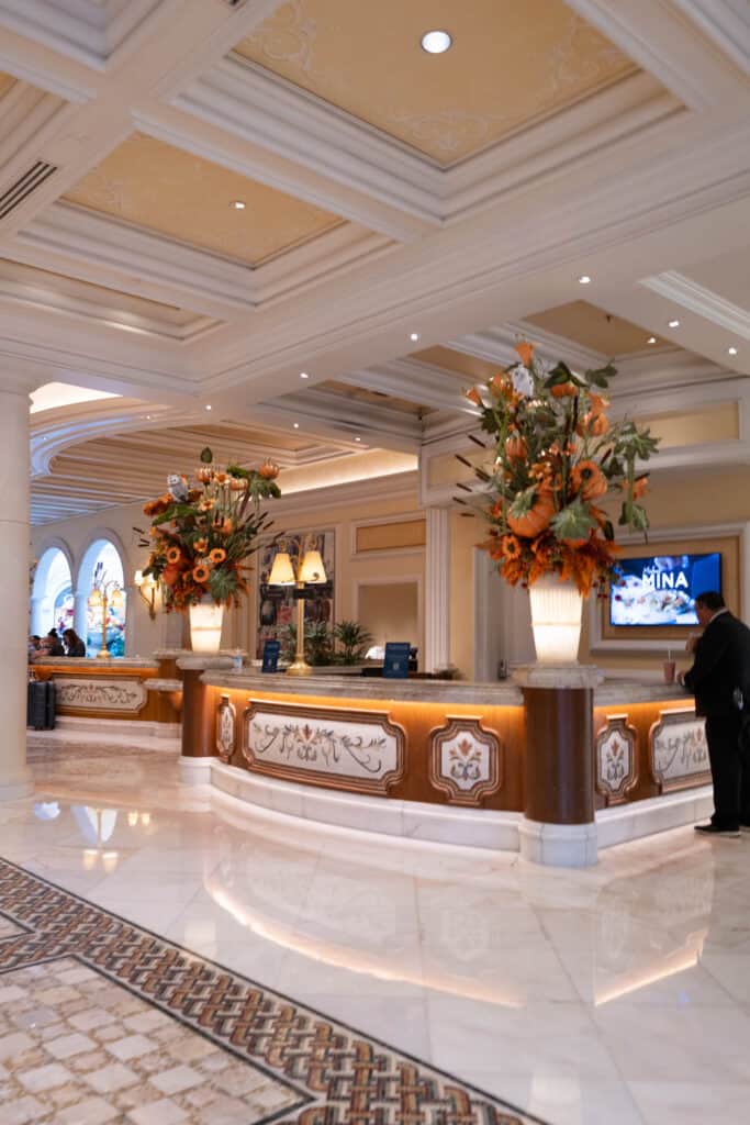 The Bellagio Hotel lobby in Las Vegas