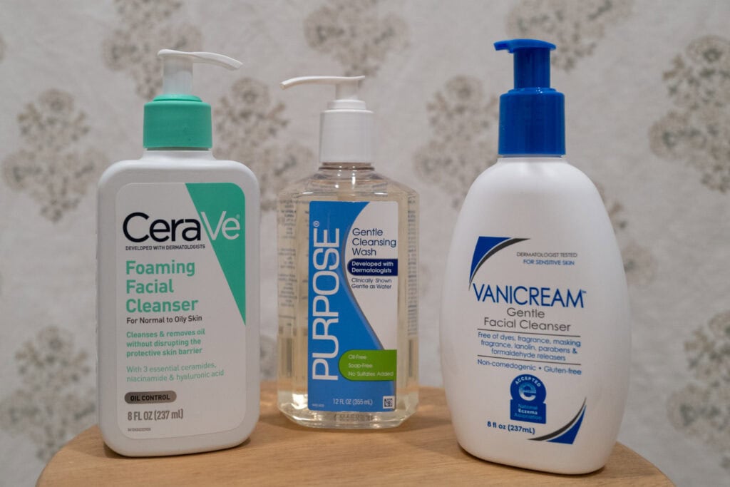 Drugstore facial cleansers